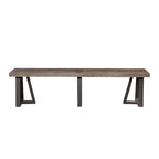 Panca da pranzo in legno massello anticato naturale e nero, 2-3 persone, 190,5 cm
