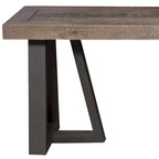 Panca da pranzo in legno massello anticato naturale e nero, 2-3 persone, 190,5 cm