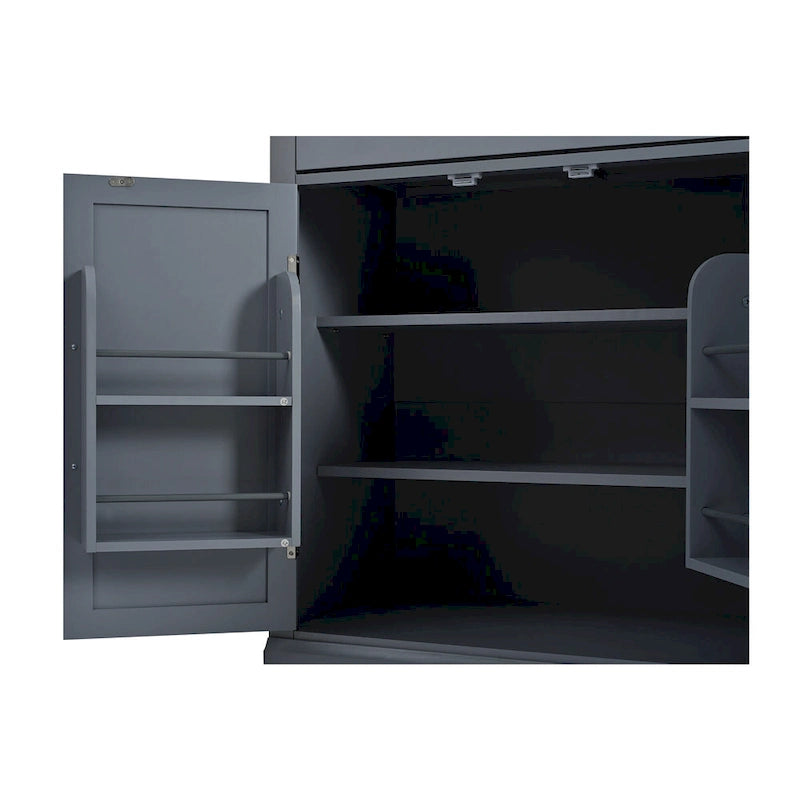 Mobiletto da Cucina Bianco Indipendente con Cassetto e Ripiani Regolabili