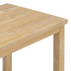 Set da pranzo a 5 pezzi in legno naturale lavato, altezza bancone, per 4 persone