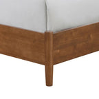 Set letto a piattaforma in 3 pezzi in bouclé noce e beige – Queen / King