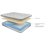 Set materasso ibrido 2 pezzi da 10 pollici e base regolabile in bianco e nero (1-2 persone)