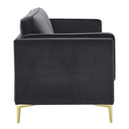 Divano a 3 posti in velluto Performance, stile Mid-Century – Blu notte / Antracite / Beige / Cognac