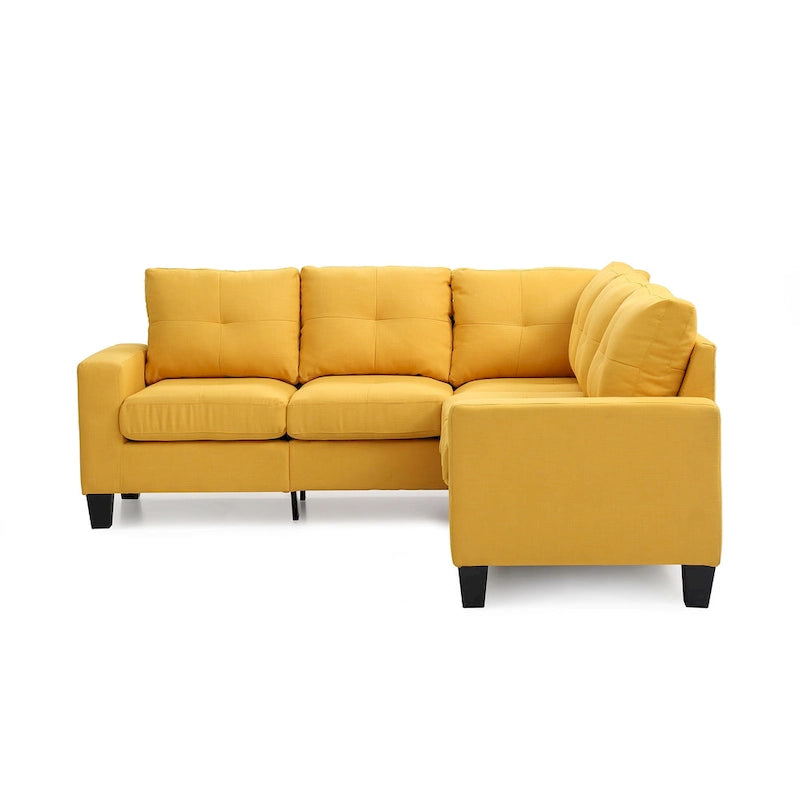 Divano sezionale a L in 2 pezzi nero/giallo/verde acqua/arancione/grigio, 5 posti