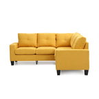 Divano sezionale a L in 2 pezzi nero/giallo/verde acqua/arancione/grigio, 5 posti