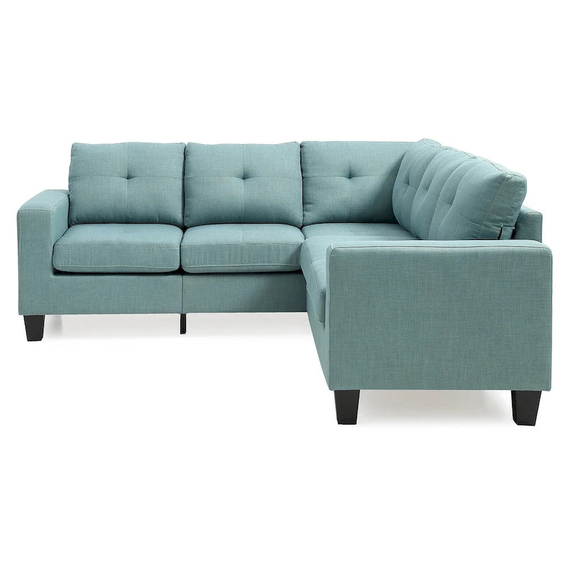 Divano sezionale a L in 2 pezzi nero/giallo/verde acqua/arancione/grigio, 5 posti
