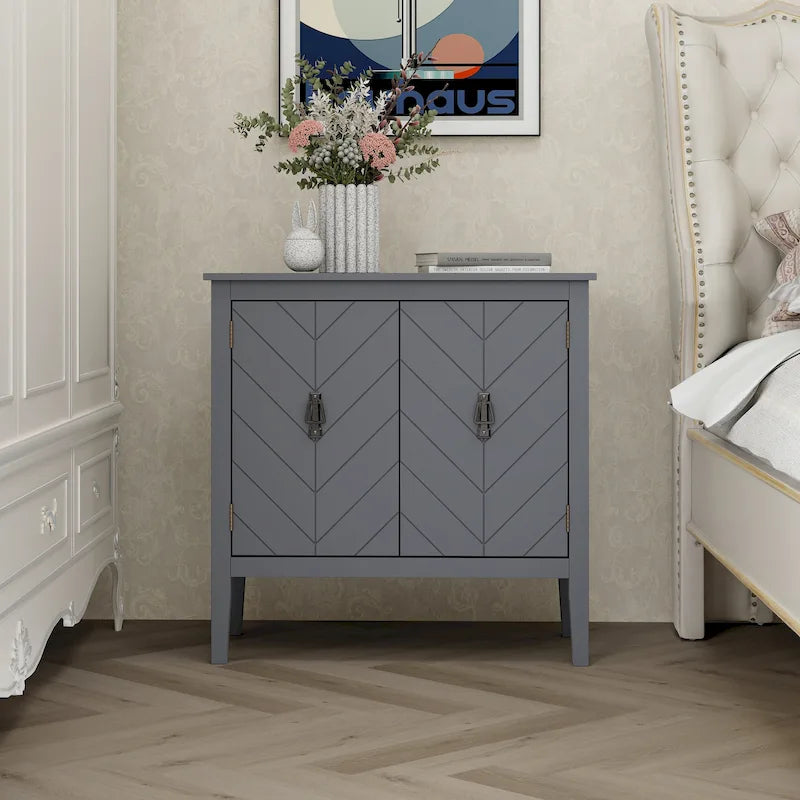 Armadio contenitore a 2 ante grigio / bianco sporco / nero – Stile vintage, utente singolo
