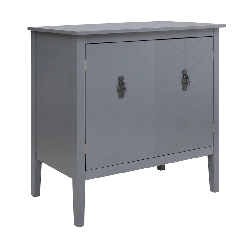 Armadio contenitore a 2 ante grigio / bianco sporco / nero – Stile vintage, utente singolo