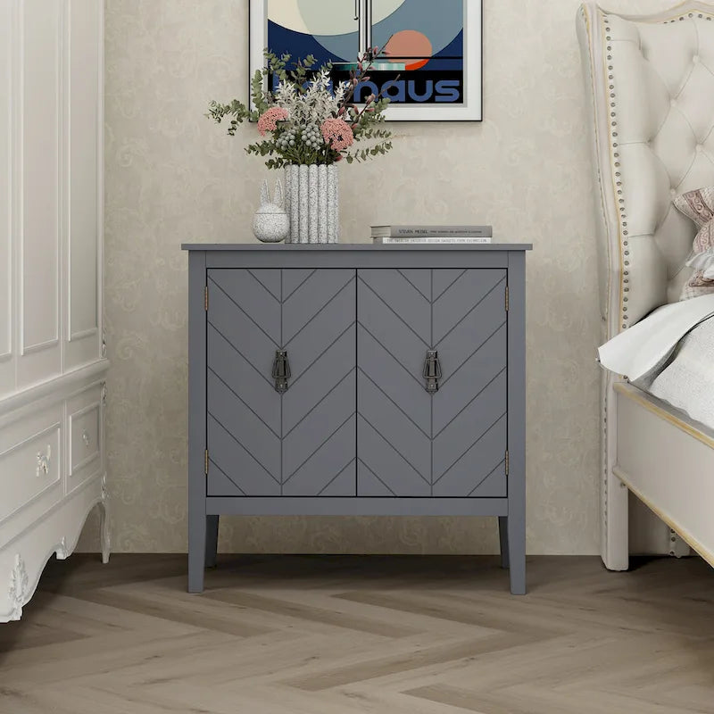 Armadio contenitore a 2 ante grigio / bianco sporco / nero – Stile vintage, utente singolo