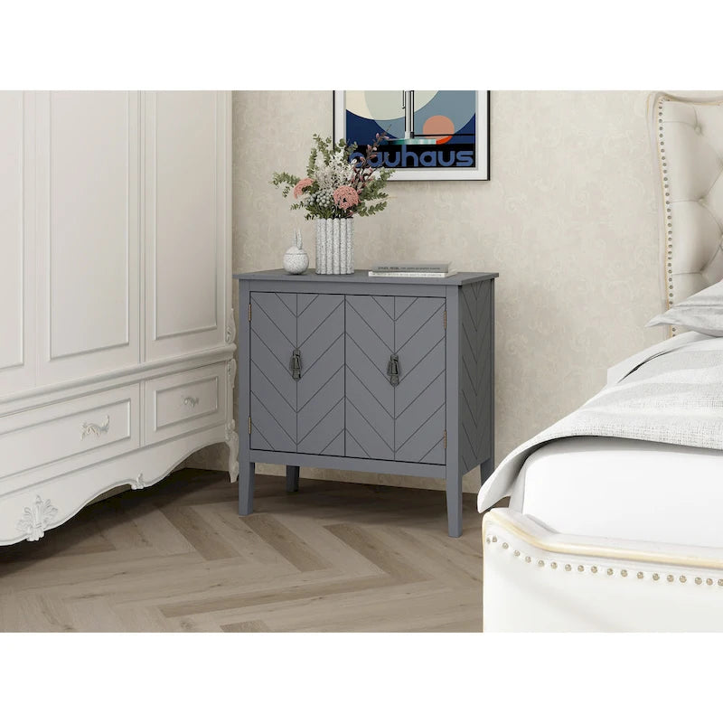Armadio contenitore a 2 ante grigio / bianco sporco / nero – Stile vintage, utente singolo