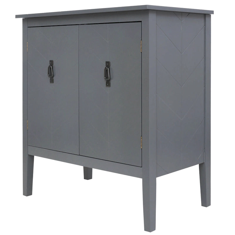 Armadio contenitore a 2 ante grigio / bianco sporco / nero – Stile vintage, utente singolo