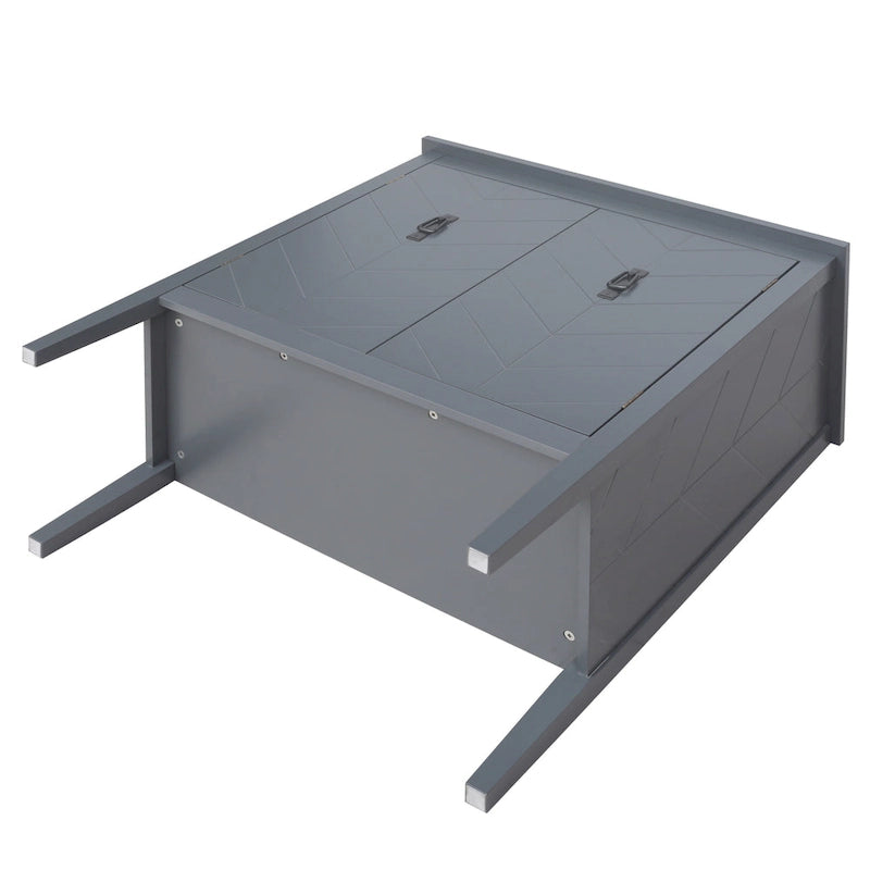 Armadio contenitore a 2 ante grigio / bianco sporco / nero – Stile vintage, utente singolo