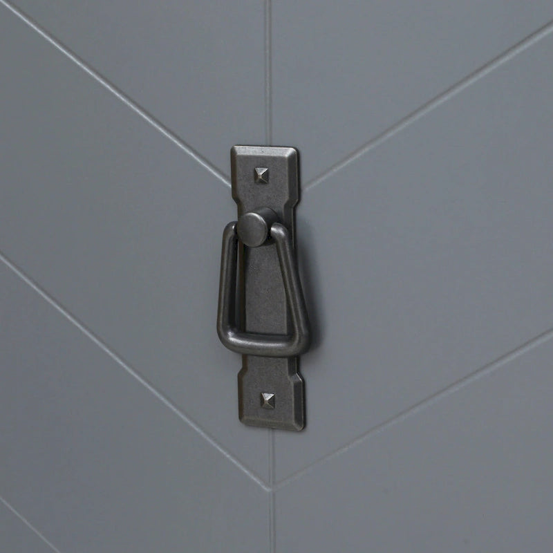 Armadio contenitore a 2 ante grigio / bianco sporco / nero – Stile vintage, utente singolo