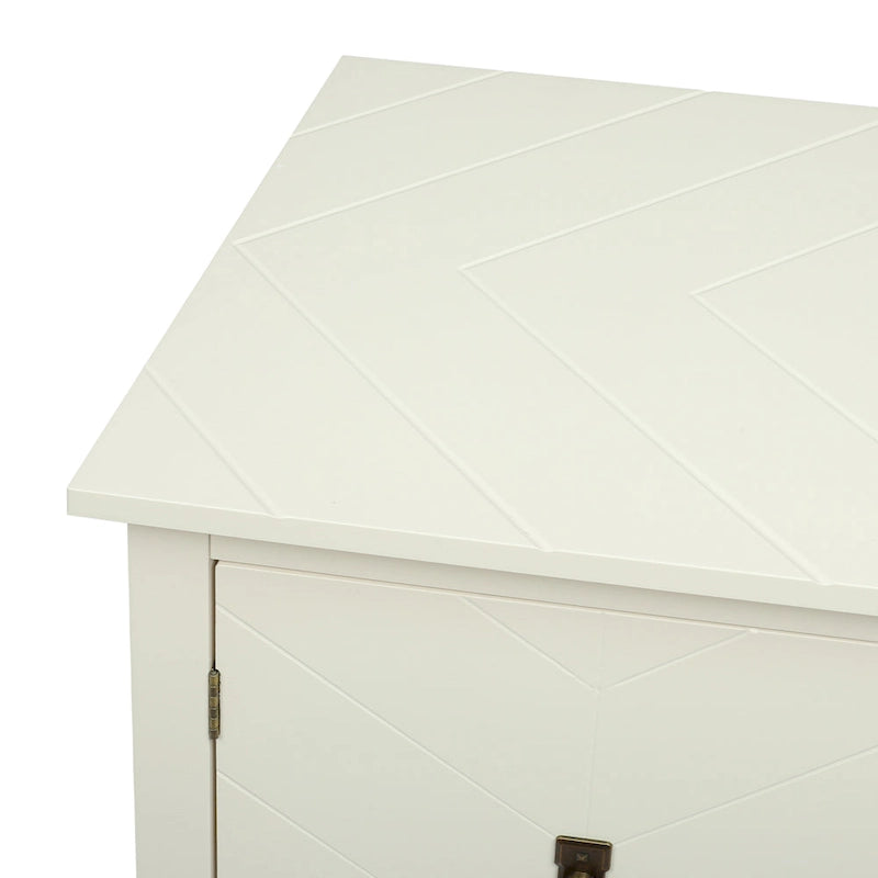 Armadio contenitore a 2 ante grigio / bianco sporco / nero – Stile vintage, utente singolo