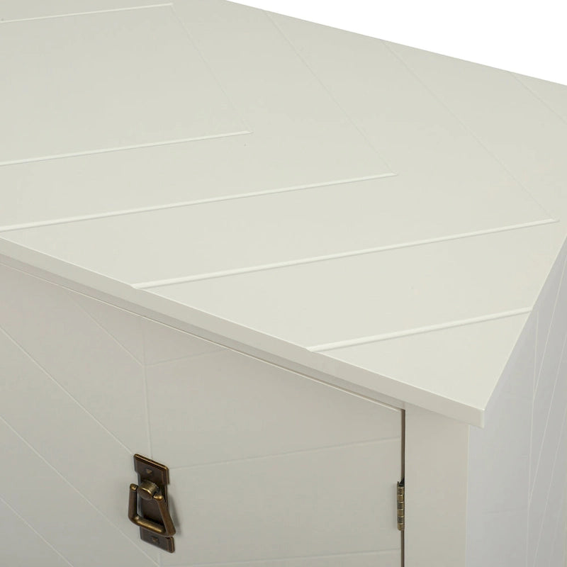 Armadio contenitore a 2 ante grigio / bianco sporco / nero – Stile vintage, utente singolo