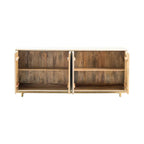 Credenza a quattro ante Tan Wood-Top, due ripiani portaoggetti