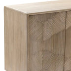 Credenza a quattro ante Tan Wood-Top, due ripiani portaoggetti
