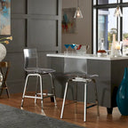 Set da pranzo con tavolo rotondo in vetro, oro champagne/cromo, 5 pezzi (1 tavolo + 4 sgabelli)