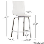 Set da pranzo con tavolo rotondo in vetro, oro champagne/cromo, 5 pezzi (1 tavolo + 4 sgabelli)