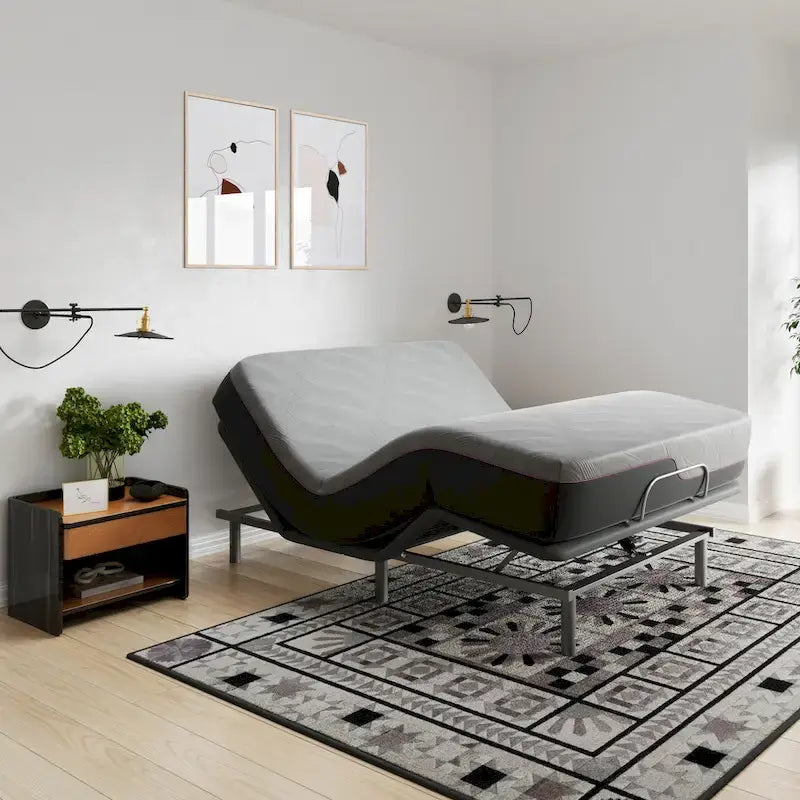 Telaio letto regolabile in acciaio grigio, 1-2 persone (Singolo/Queen/King)