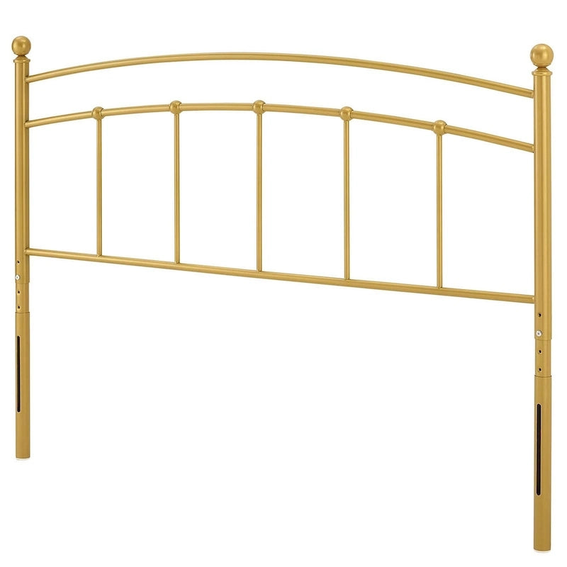 Testiera in metallo ad arco dorata King Size – Doghe verticali, adatta a 1 struttura letto