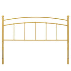 Testiera in metallo ad arco dorata King Size – Doghe verticali, adatta a 1 struttura letto