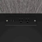Mobile contenitore alto Bark grigio/bianco con scrivania pieghevole, 1 persona