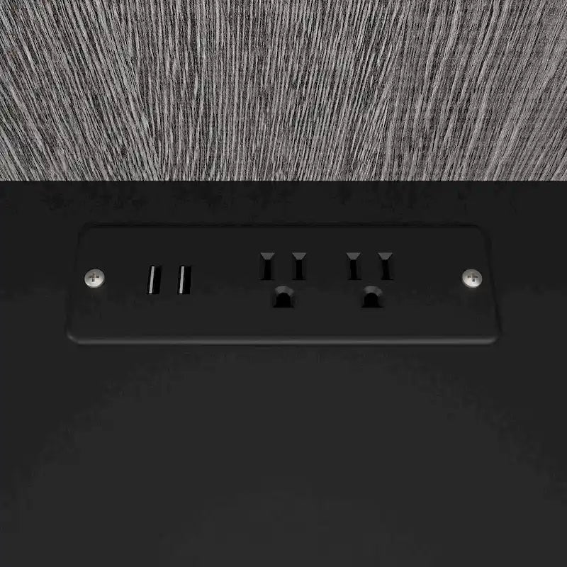 Mobile contenitore alto Bark grigio/bianco con scrivania pieghevole, 1 persona