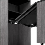 Mobile contenitore alto Bark grigio/bianco con scrivania pieghevole, 1 persona