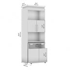 Mobile contenitore alto Bark grigio/bianco con scrivania pieghevole, 1 persona