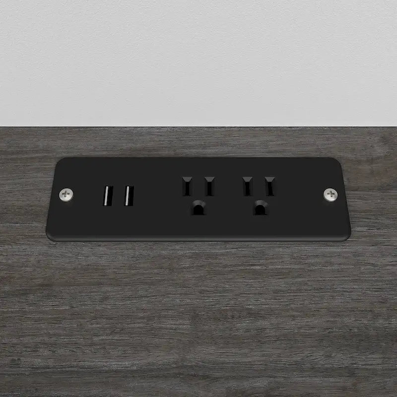 Mobile contenitore alto Bark grigio/bianco con scrivania pieghevole, 1 persona