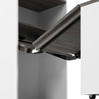 Mobile contenitore alto Bark grigio/bianco con scrivania pieghevole, 1 persona