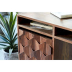 Scrivania Mid-Century Modern Marrone Naturale / Bianca / Rovere Chiaro – 2 Cassetti