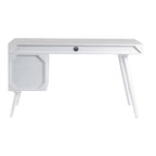 Scrivania Mid-Century Modern Marrone Naturale / Bianca / Rovere Chiaro – 2 Cassetti