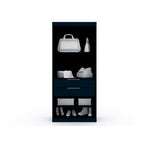 Armadio ad angolo aperto Midnight Blue / Marrone / Bianco, set modulare da 3 pezzi