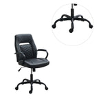 Sedia da ufficio imbottita monoposto nera/blu e nera/grigia con braccioli imbottiti