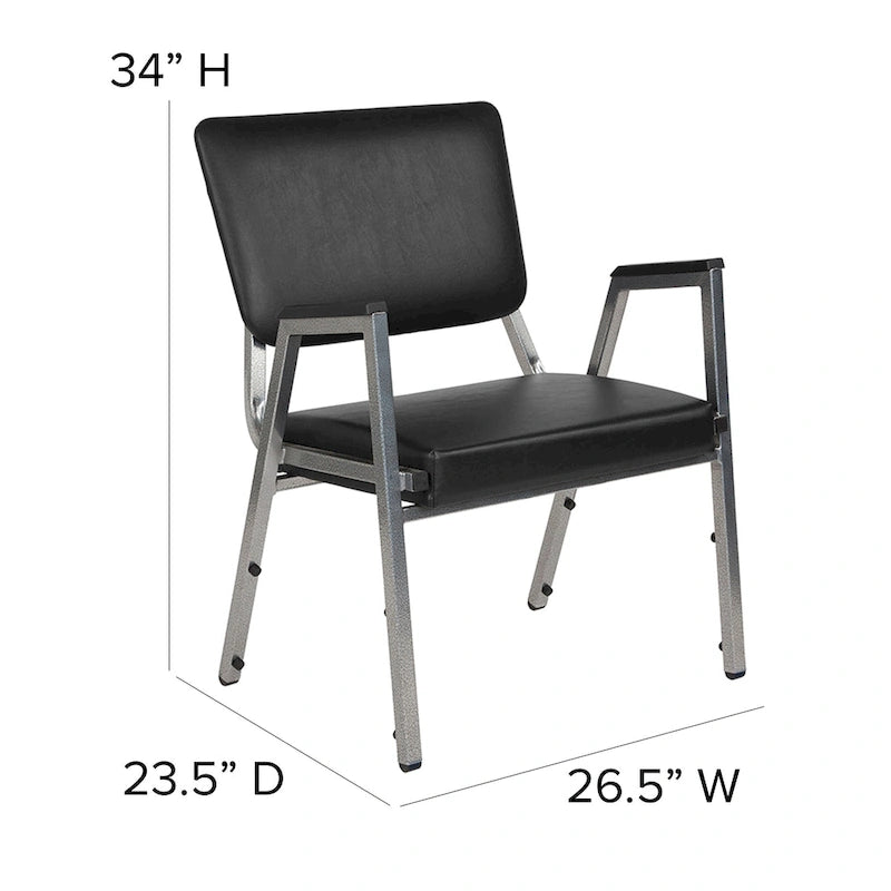 Sedia da ricevimento bariatrica impilabile Nera / Bordeaux / Marrone / Grigia – Tessuto e vinile, 1 persona, 680 kg