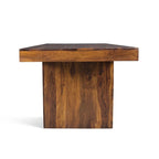 Tavolo da pranzo rettangolare in legno massello color noce miele, 6-8 posti, 203 cm
