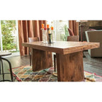 Tavolo da pranzo rettangolare in legno massello color noce miele, 6-8 posti, 203 cm