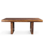 Tavolo da pranzo rettangolare in legno massello color noce miele, 6-8 posti, 203 cm