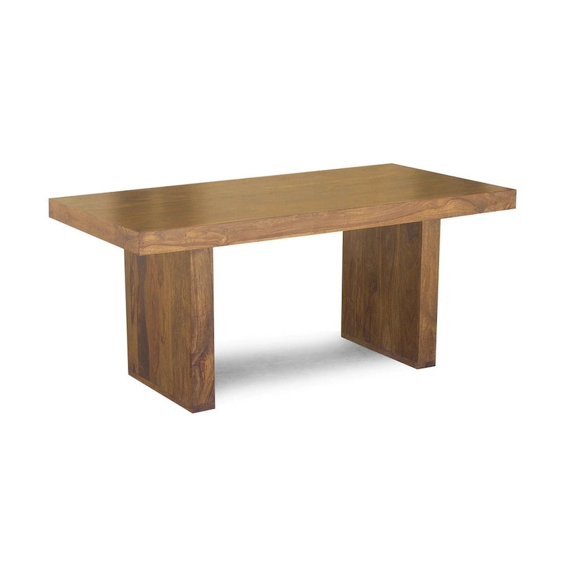 Tavolo da pranzo rettangolare in legno massello color noce miele, 6-8 posti, 203 cm