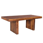 Tavolo da pranzo rettangolare in legno massello color noce miele, 6-8 posti, 203 cm