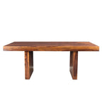 Tavolo da pranzo rettangolare in legno massello color noce miele, 6-8 posti, 203 cm