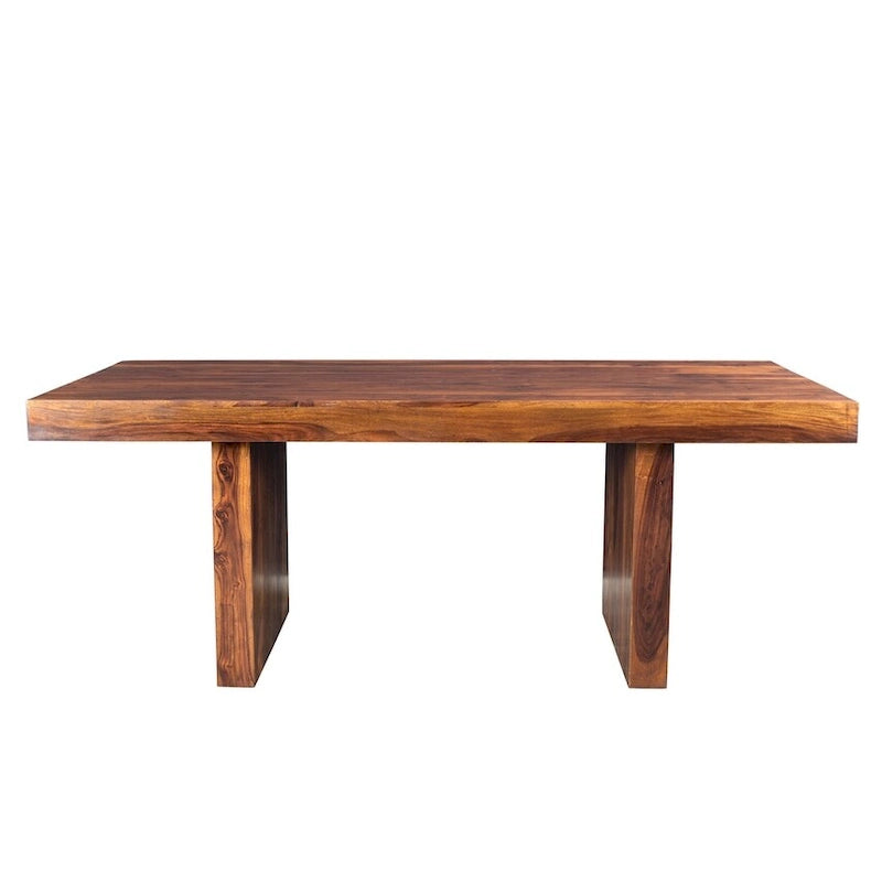 Tavolo da pranzo rettangolare in legno massello color noce miele, 6-8 posti, 203 cm