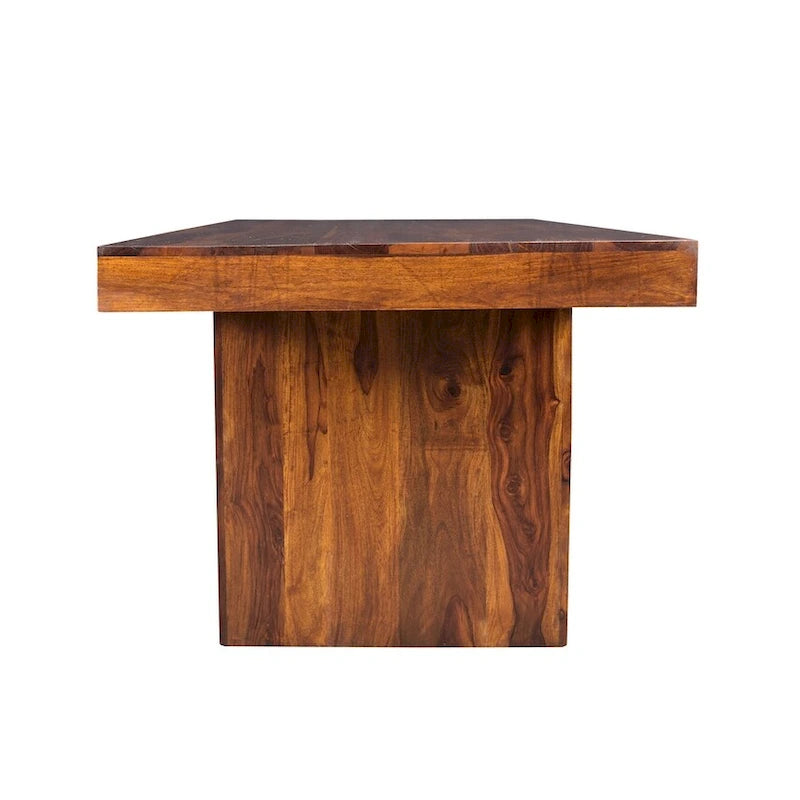 Tavolo da pranzo rettangolare in legno massello color noce miele, 6-8 posti, 203 cm