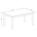 Set sala da pranzo in mogano da 6 pezzi – Tavolo rettangolare, 4 sedie e panca (6 posti)