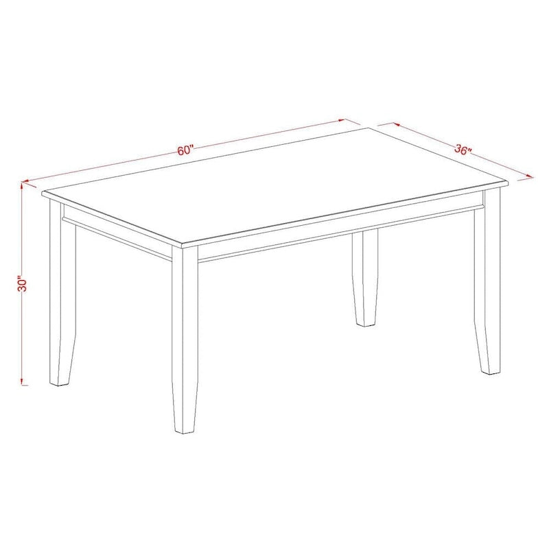 Set sala da pranzo in mogano da 6 pezzi – Tavolo rettangolare, 4 sedie e panca (6 posti)