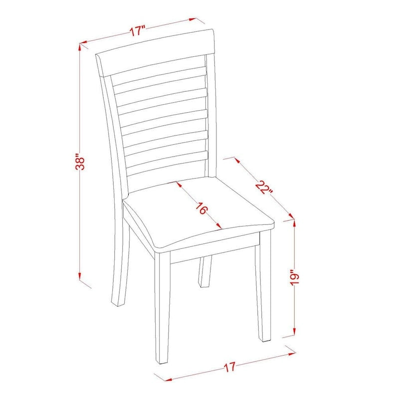 Set sala da pranzo in mogano da 6 pezzi – Tavolo rettangolare, 4 sedie e panca (6 posti)