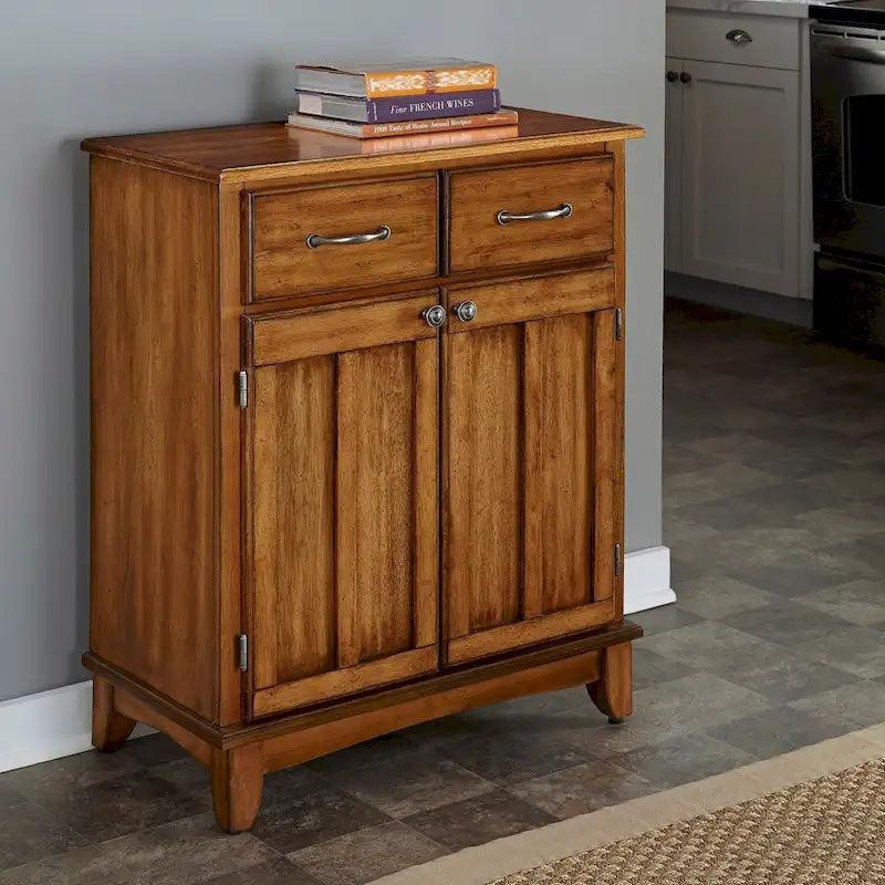 Credenza a buffet in rovere con 2 cassetti e ante – Singola
