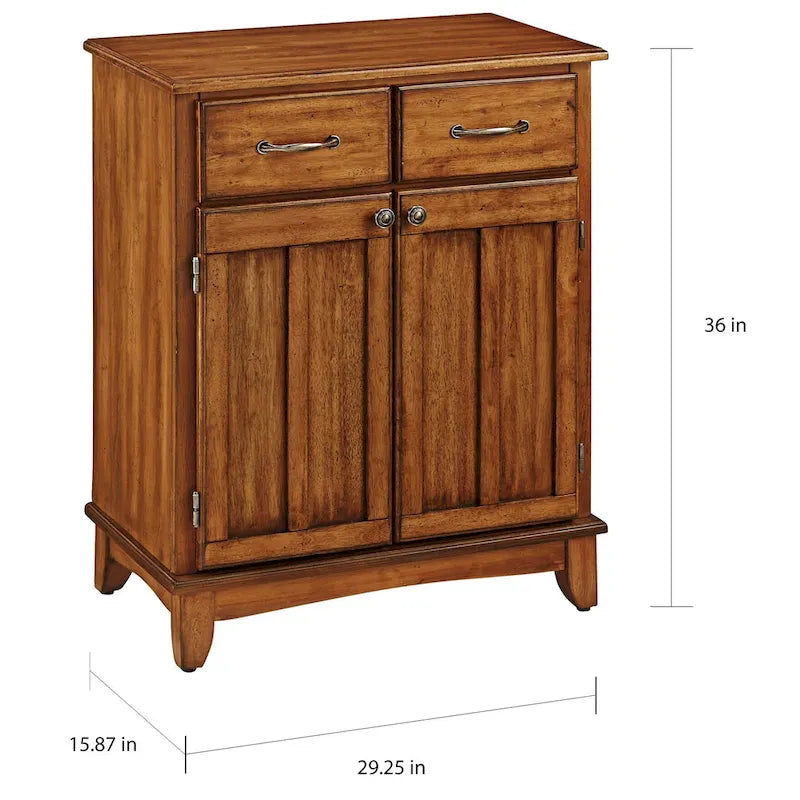 Credenza a buffet in rovere con 2 cassetti e ante – Singola